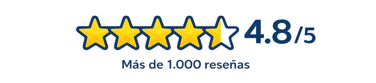 Valoración 4.8 de 5 en Google Reviews
